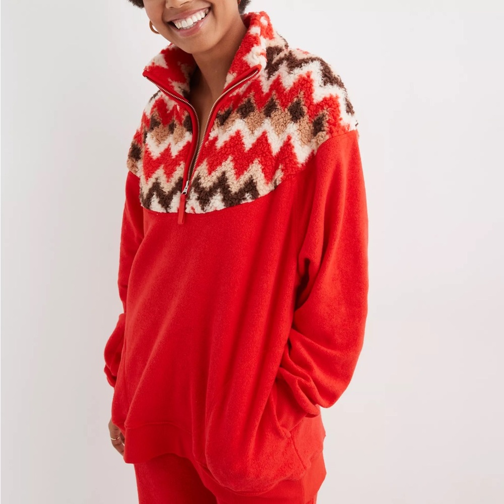 aerie hometown holiday quarter zip sweatshirt